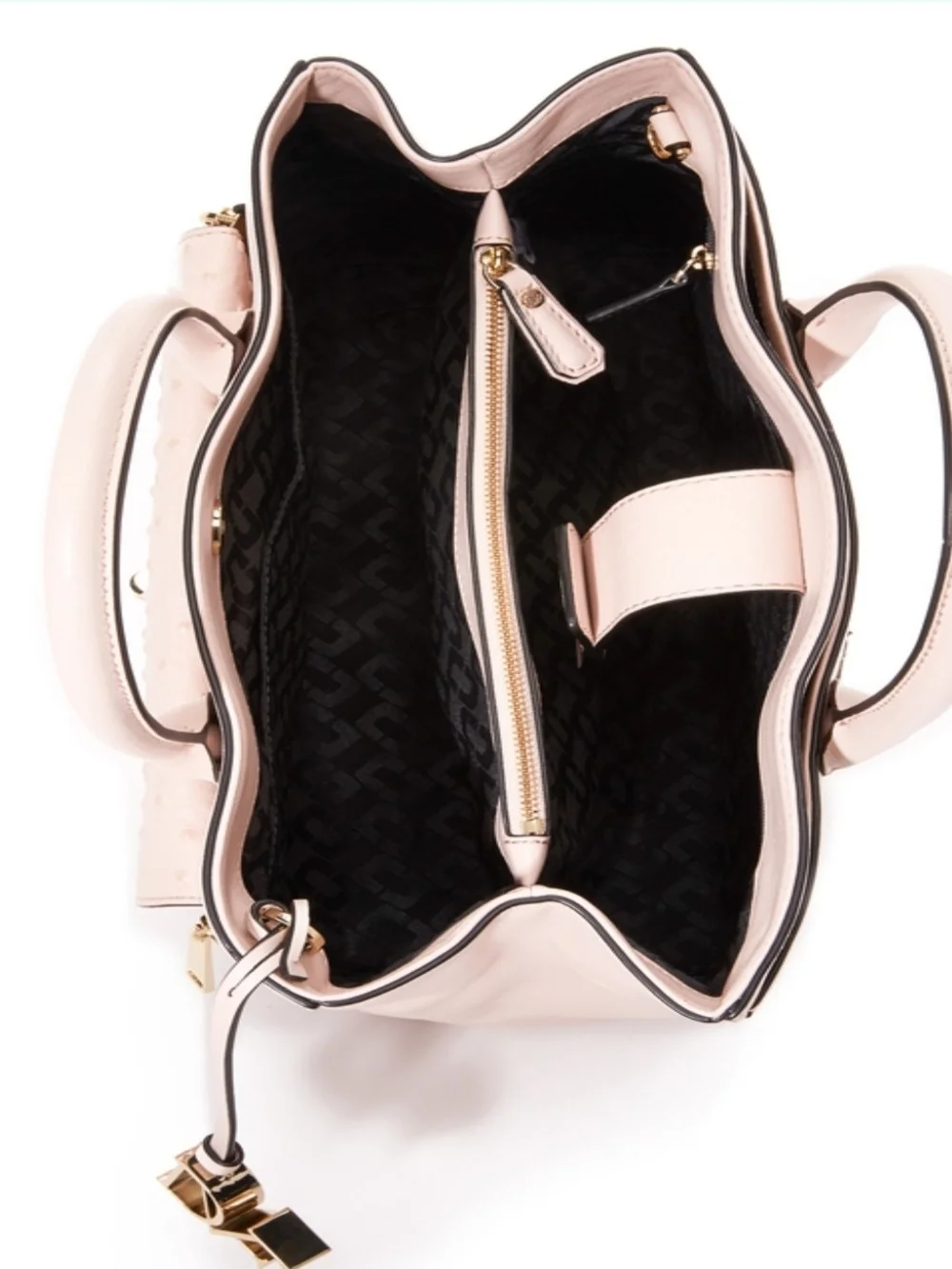 DIANE VON FURSTENBERG Secret Agent Structured Pale Pink Leather Bag